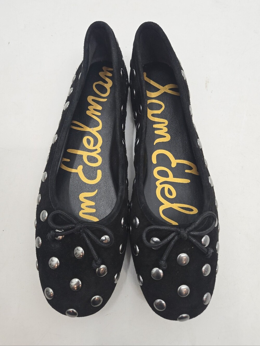 Sam Edelman Studded Black Suede Ballet Flats Size 8
